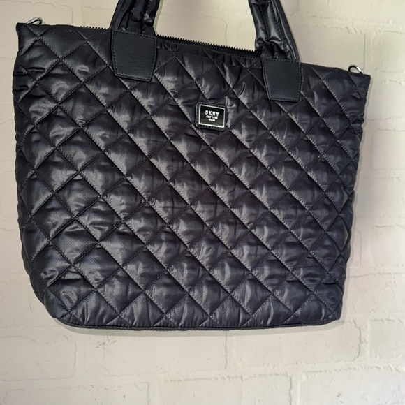 DKNY Black Quilted Tote with Glossy Finish - Picture 3 of 5